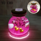YO CHO Nachahmung Sand Micro Meer Welt Nacht Lichter Micro Landschaft Tier LED Licht Valentines Geburtstag Geschenk Seaworld Nachtlicht