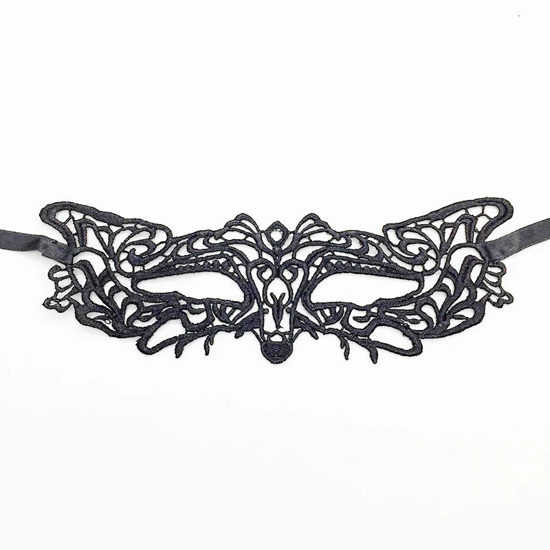 Venezianische Spitzenmaske – Schwarze Augenmaske für Maskerade, Halloween & Karneval