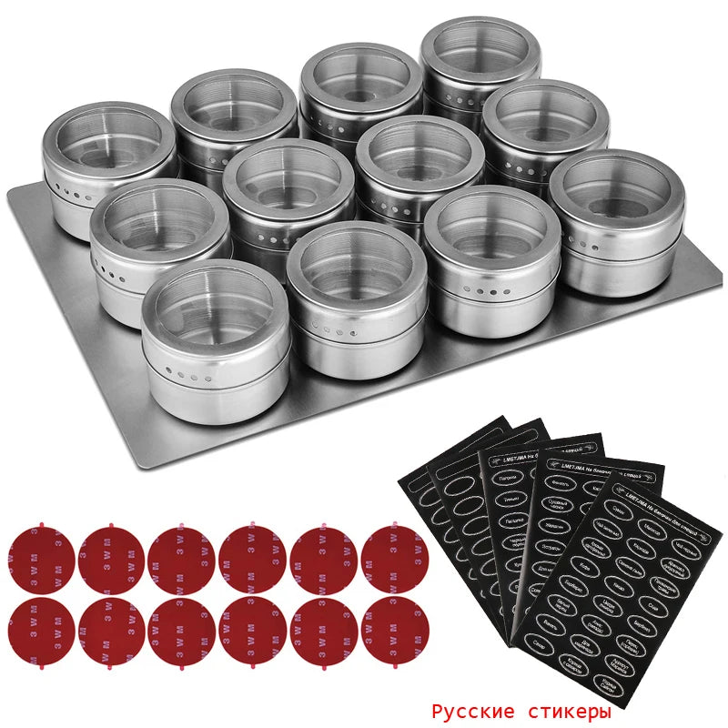 LMETJMA Magnetische Gewürzgläser mit Wandhalterung