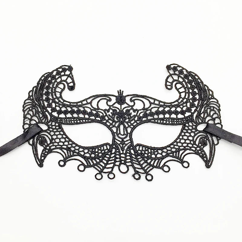 Venezianische Spitzenmaske – Schwarze Augenmaske für Maskerade, Halloween & Karneval