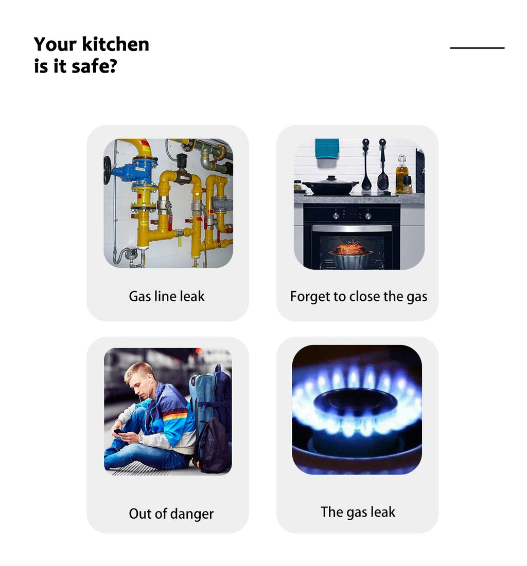 Tuya WiFi gas detector for home LPG natural gas leak alarm LED display, leak sensor, smart life app control