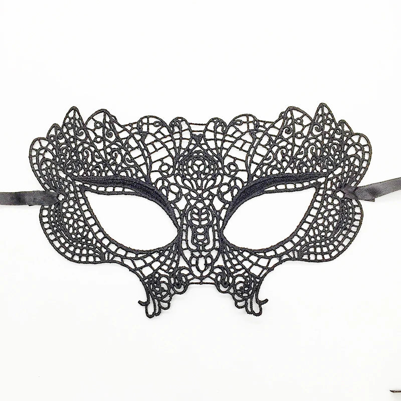 Venezianische Spitzenmaske – Schwarze Augenmaske für Maskerade, Halloween & Karneval