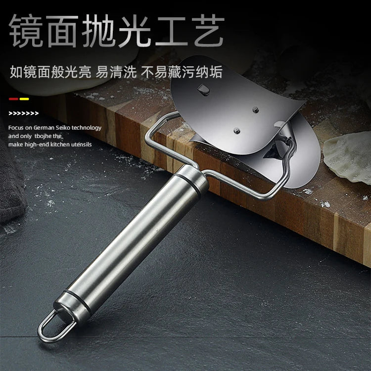 304 Edelstahl Knödel Wrapper Schneiden Schneiden Form Roller runde Keks Drücken Knödel Haut Mold Schneiden Clip Werkzeug