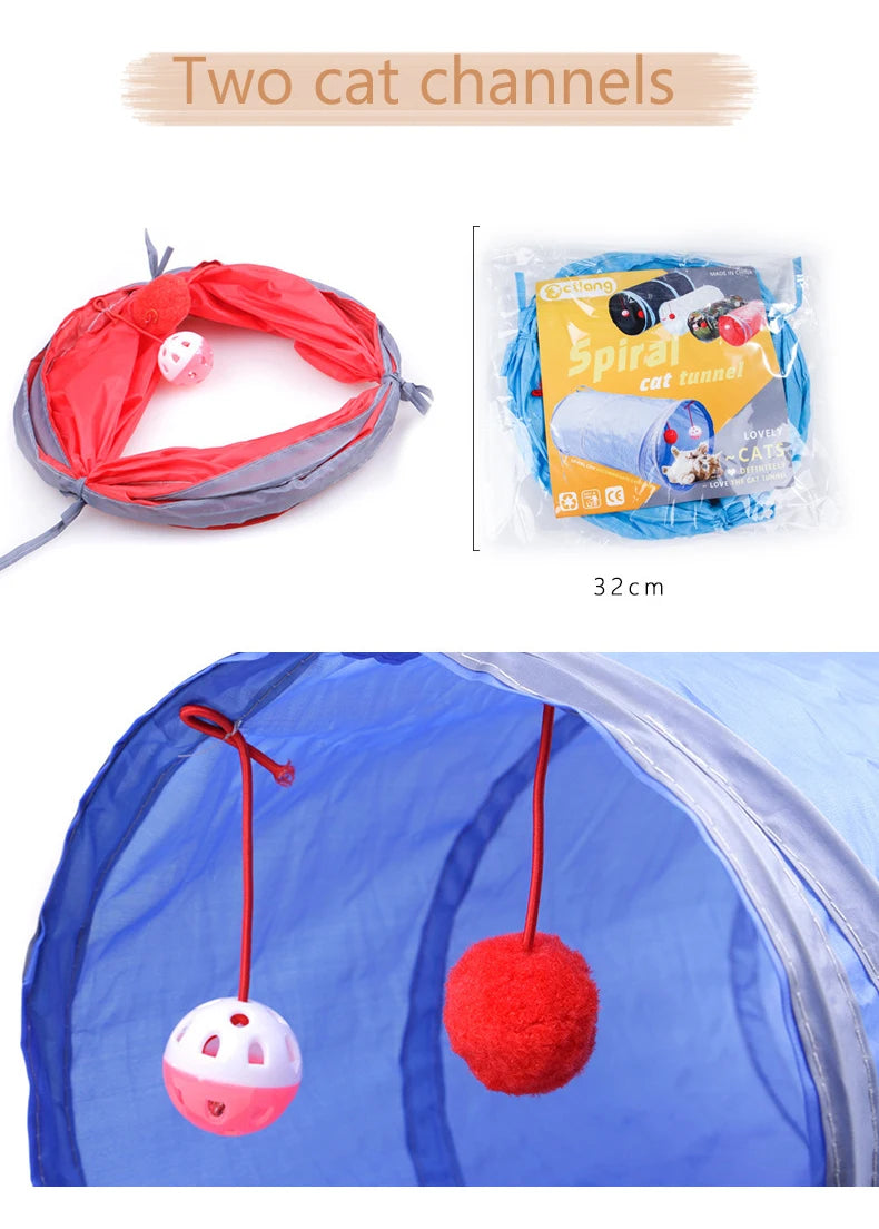 5/4/3 Löcher Haustier Katzen tunnel lustiges Spielzeug für Katzen faltbares Katzen spielzeug interaktive Katze Kaninchen Tier spielen Spiele Tunnel Chat Haustier Produkt