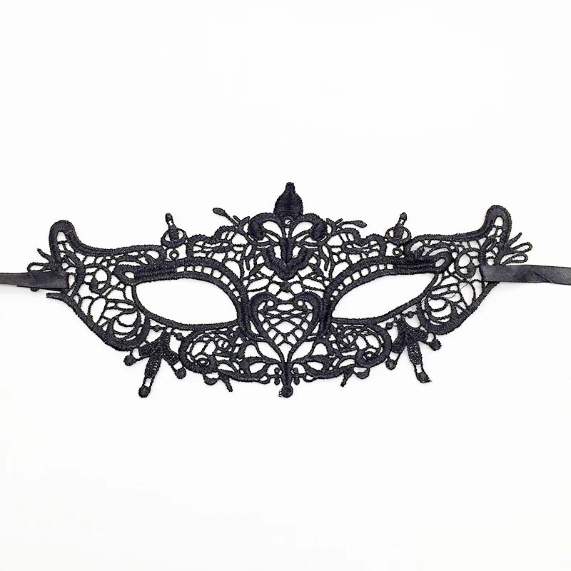 Venezianische Spitzenmaske – Schwarze Augenmaske für Maskerade, Halloween & Karneval