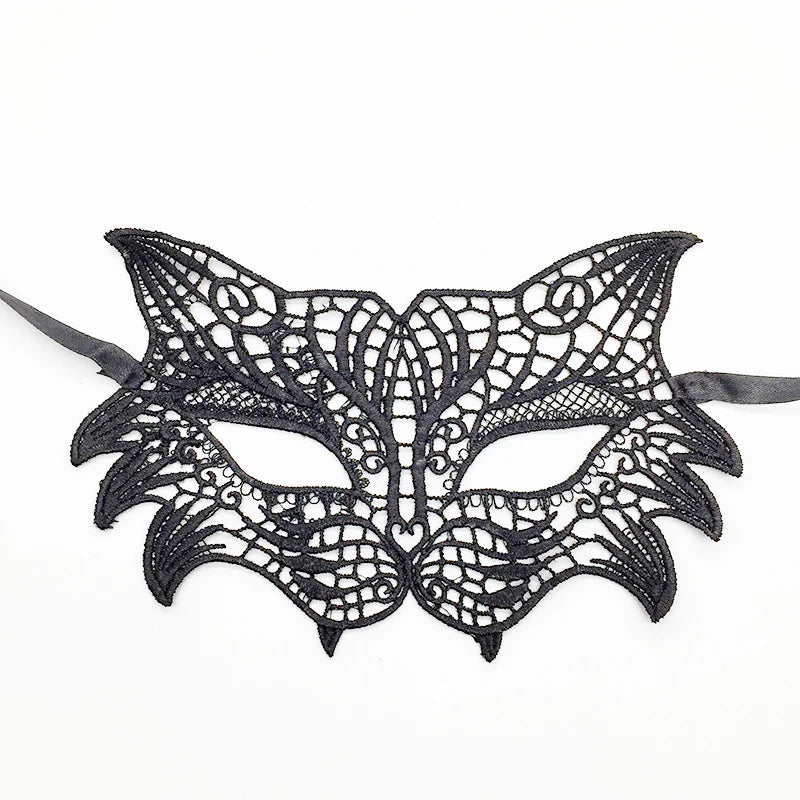 Venezianische Spitzenmaske – Schwarze Augenmaske für Maskerade, Halloween & Karneval