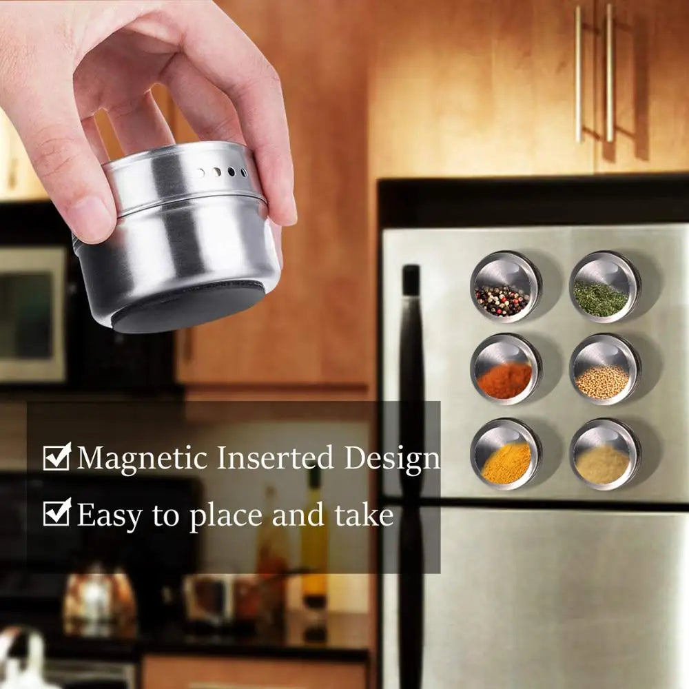 LMETJMA Magnetische Gewürzgläser mit Wandhalterung