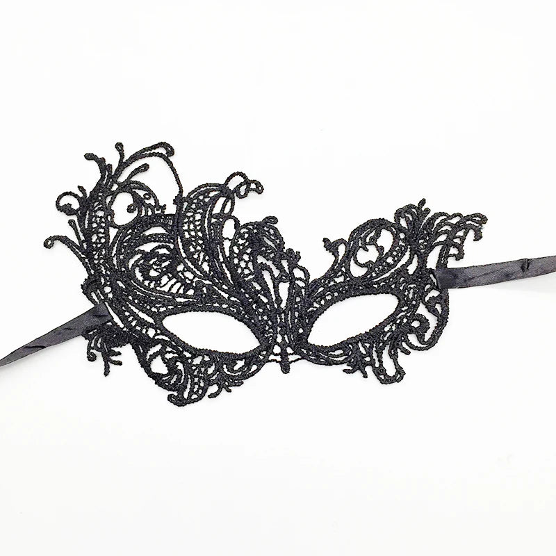 Venezianische Spitzenmaske – Schwarze Augenmaske für Maskerade, Halloween & Karneval