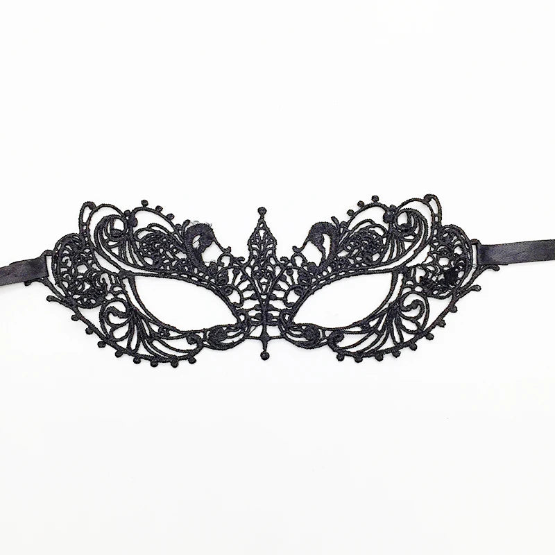 Venezianische Spitzenmaske – Schwarze Augenmaske für Maskerade, Halloween & Karneval