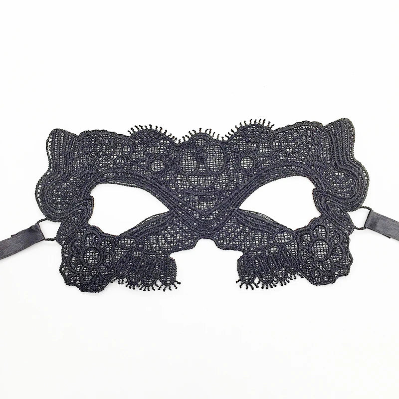 Venezianische Spitzenmaske – Schwarze Augenmaske für Maskerade, Halloween & Karneval