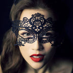 Venezianische Spitzenmaske – Schwarze Augenmaske für Maskerade, Halloween & Karneval