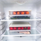 Gefrierschrank-Knödelbox, Lebensmittelaufbewahrungsbehälter, stapelbare Lebensmittelaufbewahrungsbox mit Deckel, quadratische, einlagige, versiegelte, transparente Kunststoffbox