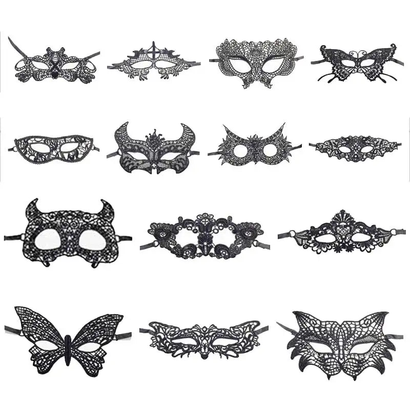 Venezianische Spitzenmaske – Schwarze Augenmaske für Maskerade, Halloween & Karneval