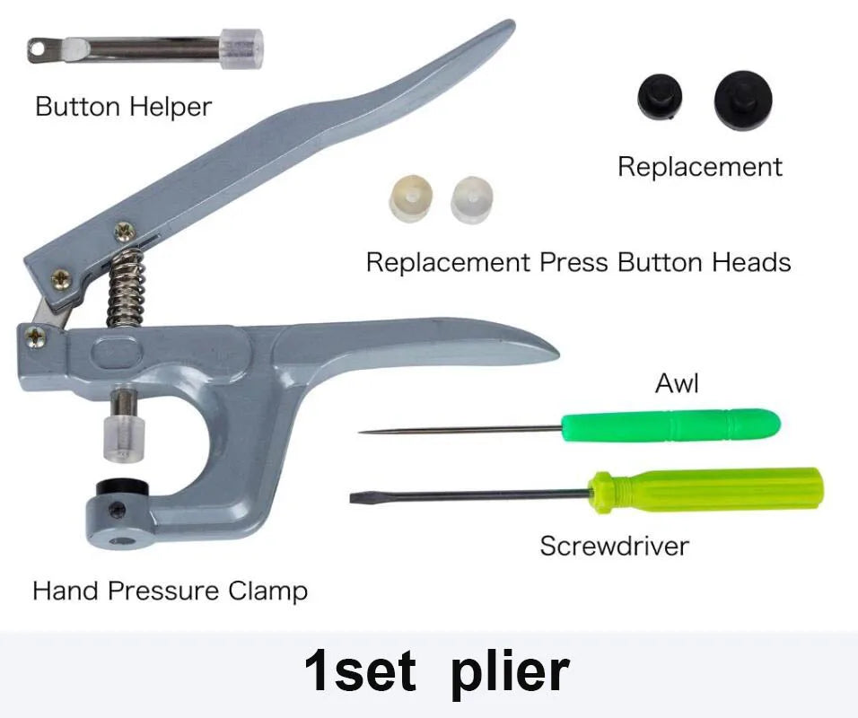 QIMONTON T5 Druckknopf-Set mit Zange – Resin, Nickelfrei, Waschbar, 1,2cm | DIY Nähen & Basteln | Blau, Rosa & Grau