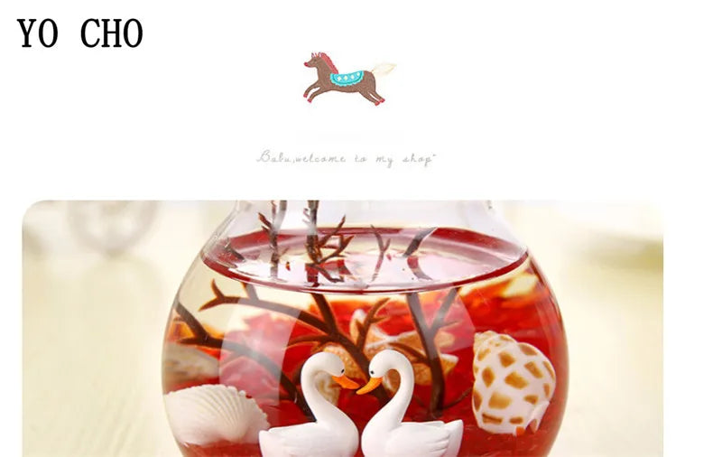 YO CHO Nachahmung Sand Micro Meer Welt Nacht Lichter Micro Landschaft Tier LED Licht Valentines Geburtstag Geschenk Seaworld Nachtlicht