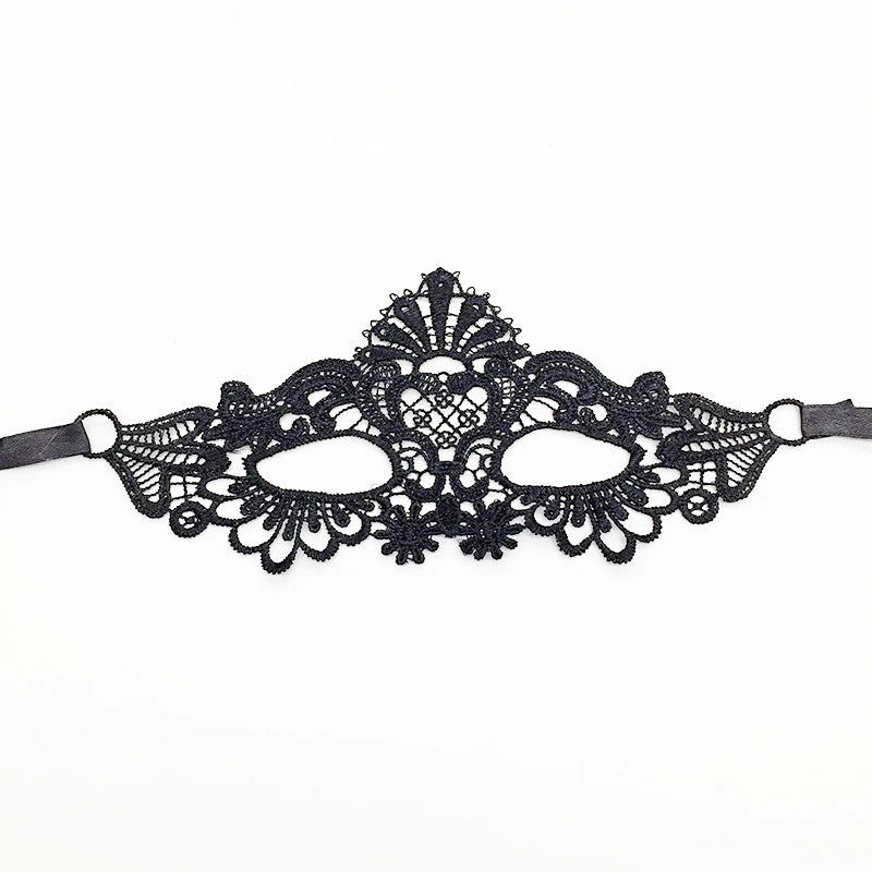 Venezianische Spitzenmaske – Schwarze Augenmaske für Maskerade, Halloween & Karneval