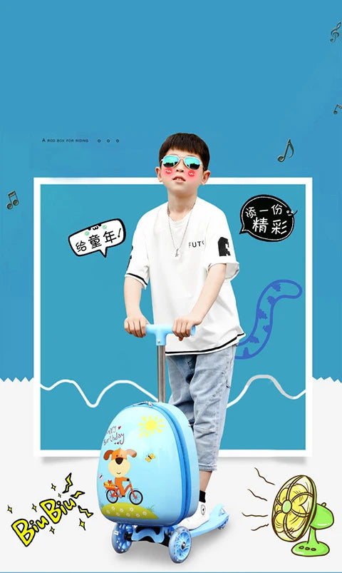 Niedlicher Cartoon-Kinderroller-Koffer auf Rädern