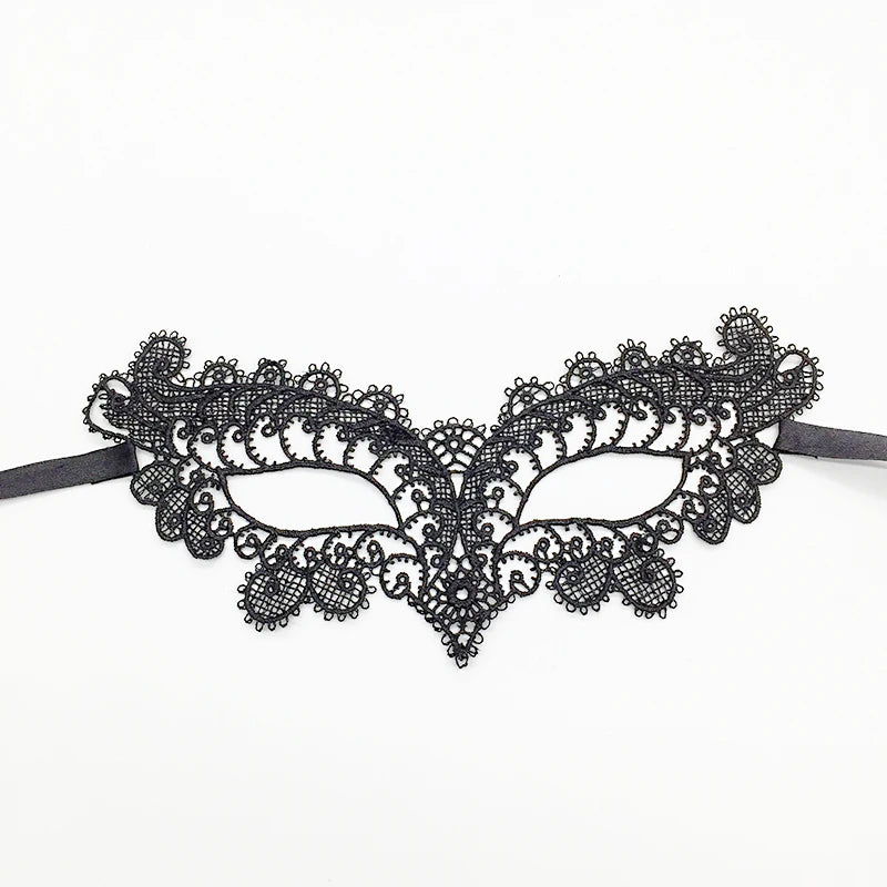 Venezianische Spitzenmaske – Schwarze Augenmaske für Maskerade, Halloween & Karneval