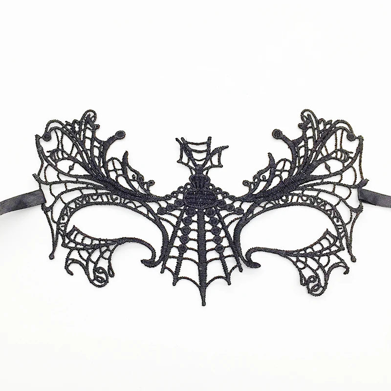 Venezianische Spitzenmaske – Schwarze Augenmaske für Maskerade, Halloween & Karneval