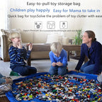 Kinderspielzeugkissen, Spielzeug-Aufbewahrungstasche, Große saubere Spielunterlage, Robuste Baustein-Spielzeug-Aufbewahrungstasche, Outdoor-Matte