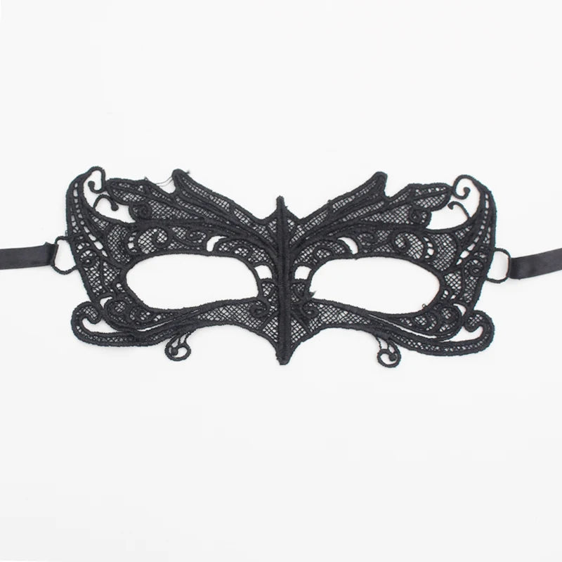 Venezianische Spitzenmaske – Schwarze Augenmaske für Maskerade, Halloween & Karneval