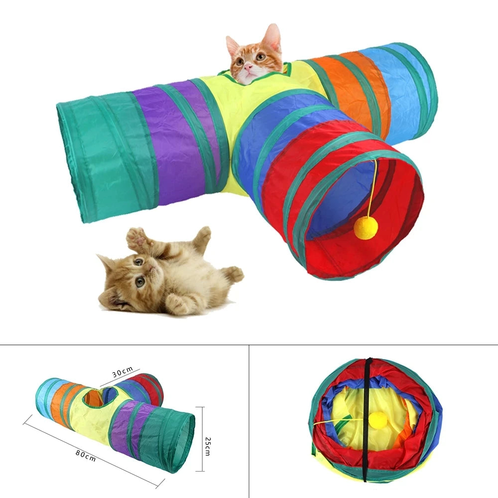 5/4/3 Löcher Haustier Katzen tunnel lustiges Spielzeug für Katzen faltbares Katzen spielzeug interaktive Katze Kaninchen Tier spielen Spiele Tunnel Chat Haustier Produkt