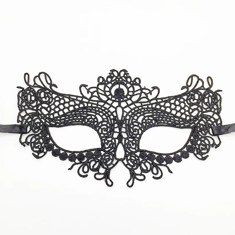 Venezianische Spitzenmaske – Schwarze Augenmaske für Maskerade, Halloween & Karneval
