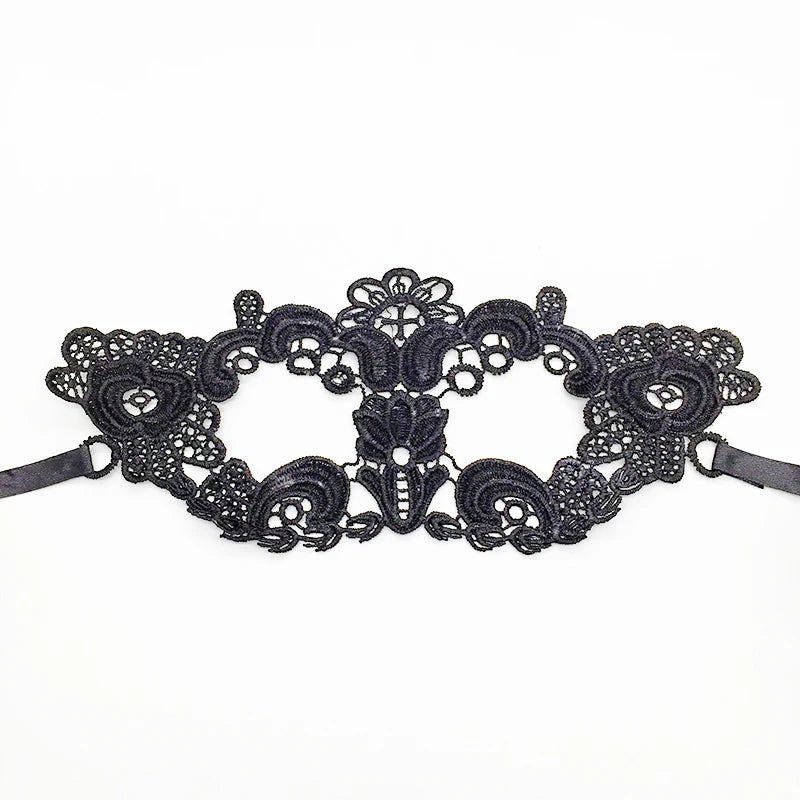 Venezianische Spitzenmaske – Schwarze Augenmaske für Maskerade, Halloween & Karneval