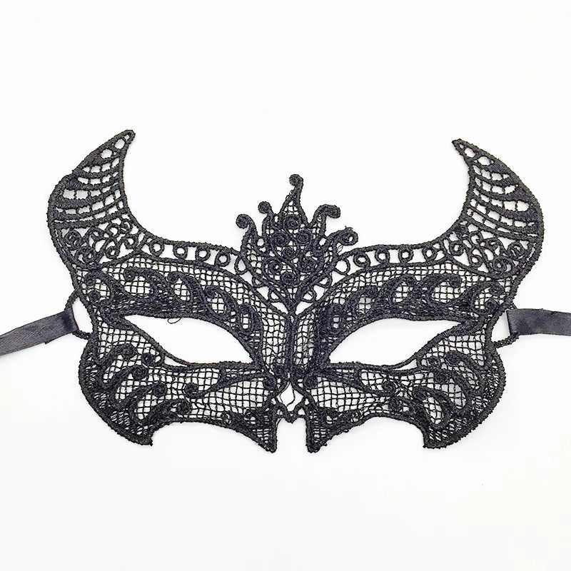 Venezianische Spitzenmaske – Schwarze Augenmaske für Maskerade, Halloween & Karneval