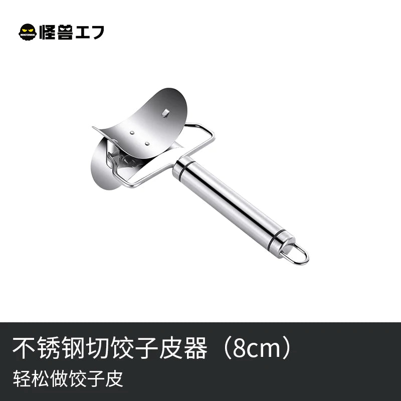 304 Edelstahl Knödel Wrapper Schneiden Schneiden Form Roller runde Keks Drücken Knödel Haut Mold Schneiden Clip Werkzeug