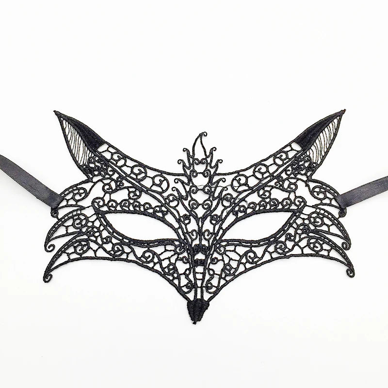 Venezianische Spitzenmaske – Schwarze Augenmaske für Maskerade, Halloween & Karneval
