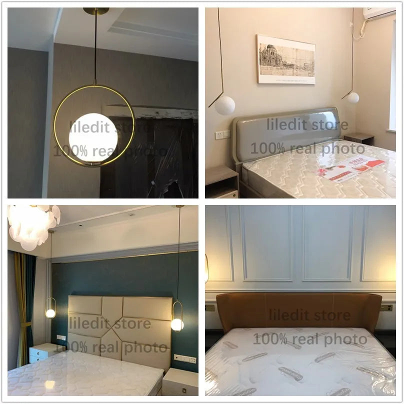 Moderne Led Hängen Lampe Minimalismus Metall Anhänger Lichter Glas Runde Glas Ball Nacht Beleuchtung Wohnzimmer Küche Nordic Deco