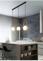 Moderne Led Hängen Lampe Minimalismus Metall Anhänger Lichter Glas Runde Glas Ball Nacht Beleuchtung Wohnzimmer Küche Nordic Deco