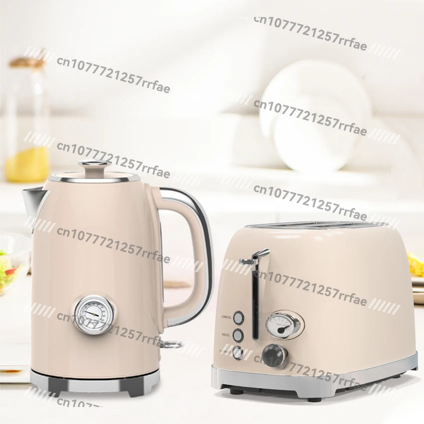 Kaffeemaschine Haushaltsgeräte Set Retro Toaster Edelstahl Elektrische Kaffeemaschine und Toaster Set