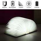 3D Holz Faltbare LED Buch Nachtlicht 3 / 5 Beleuchtung Farben 5V