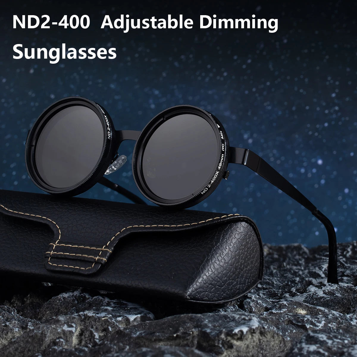 Ah-Mee ND2-400 Sonnenbrille – Polarisiert, 9 Stufen, UV400, Punk-Stil, Unisex
