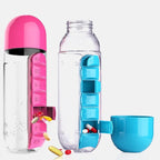 2 in 1, 600 ml 7 Fächer Medizinbox Wasserbecher