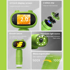 1000x Kinder mikroskop elektronische Lupe Kamera 200 Megapixel pädagogische Wissenschaft Spielzeug mit 8 LED-Licht Foto Video-Funktion