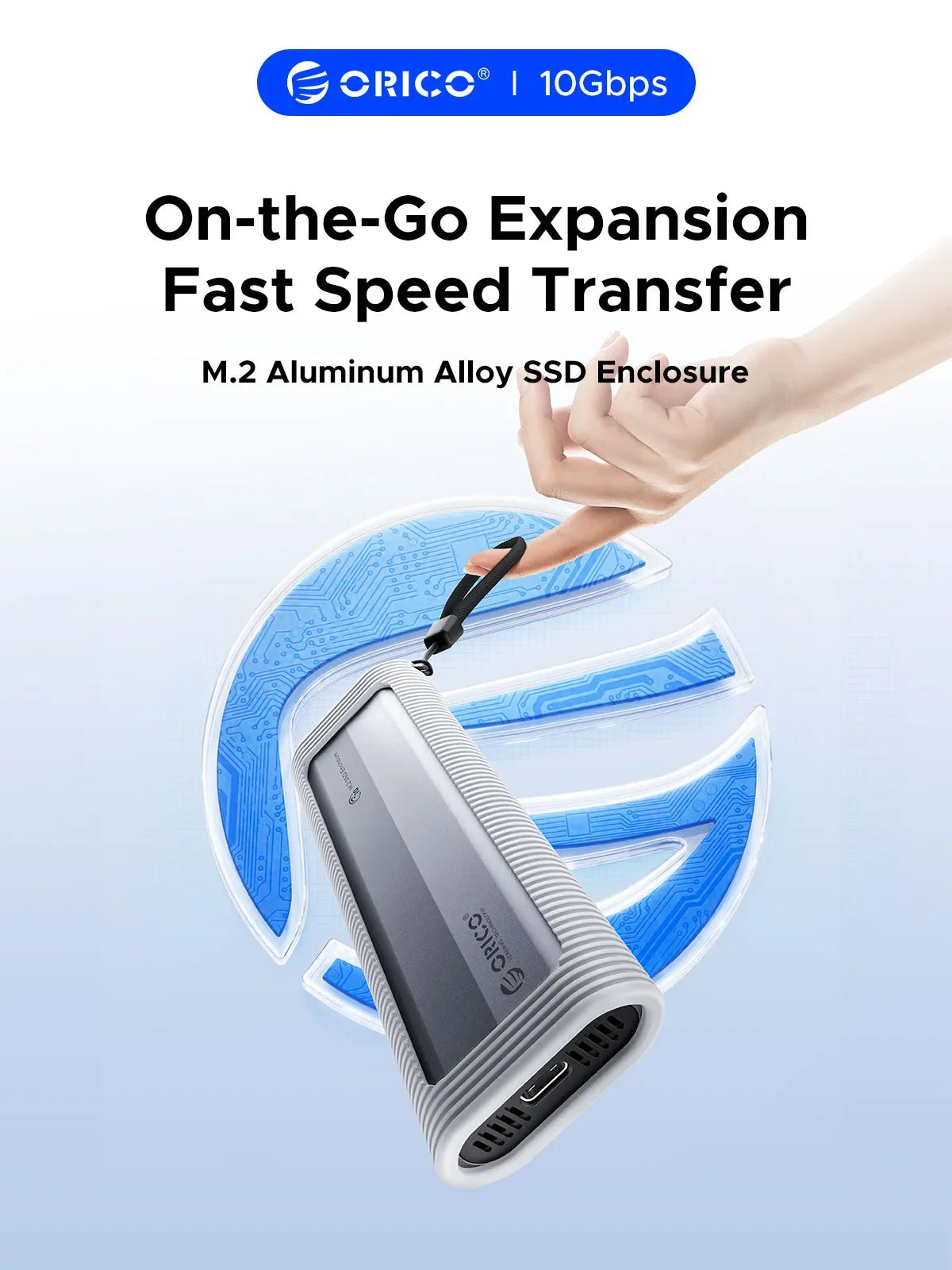 ORICO M.2 NVMe SATA SSD-Gehäuse, werkzeugloses USB, extern, 10 Gbit/s, M.2 NVMe-zu-USB-Adapter, unterstützt UASP für PCIe NVMe und SATA SSD