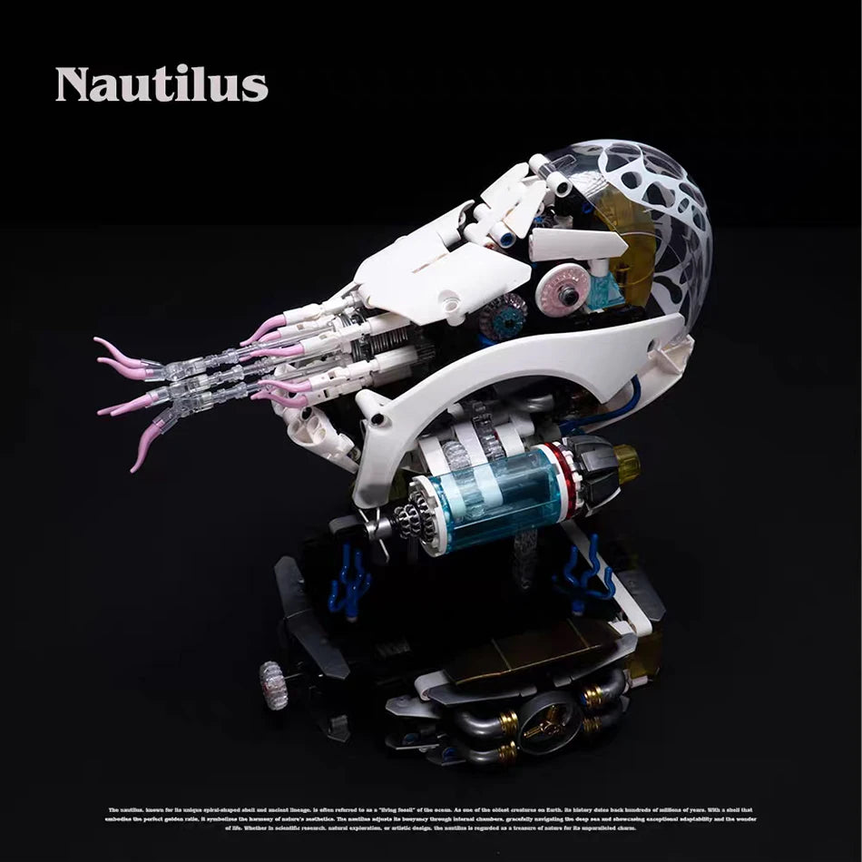 1190 PCS MOC Mechanische Bionic Nautilus Modell Bausteine Motor Set Meerestiere Kreaturen Montage Ziegel Spielzeug für Kinder Geschenk