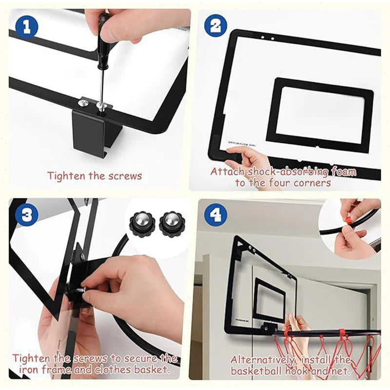 Basketball-Wäschekorb zum Aufhängen – Großes Fassungsvermögen, Wasserdicht | Holz & Acryl