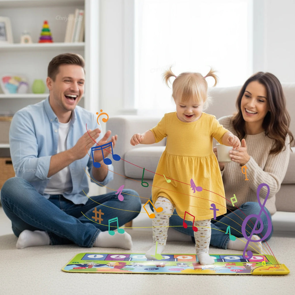 Klaviermatte für Kinder, Kinder, Kleinkinder, Bodentastatur, Tanzmatte, Baby, Fitness, Spielen, Tiermusik, Decke, Instrument, Spielzeug, Mädchen, Jungen, Geschenk