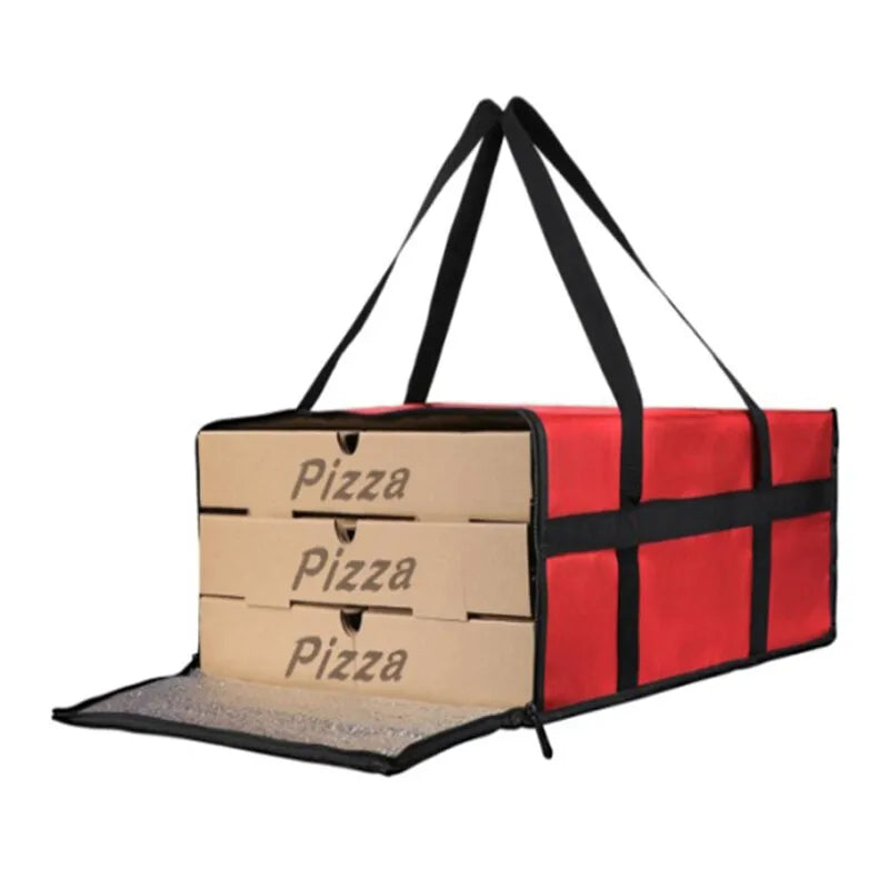Isolierte, wasserdichte, wiederverwendbare Lebensmittelliefertasche, tragbare Tragetasche für die Aufbewahrung heißer und kalter – ideal für Pizza, Lebensmittel und Pickn