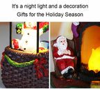 Weihnachten leuchtende Ornamente Weihnachtsmann Schneemann Kamin Harz LED Nachtlicht Weihnachtsdekoration Urlaub Kinder Spielzeug Geschenk