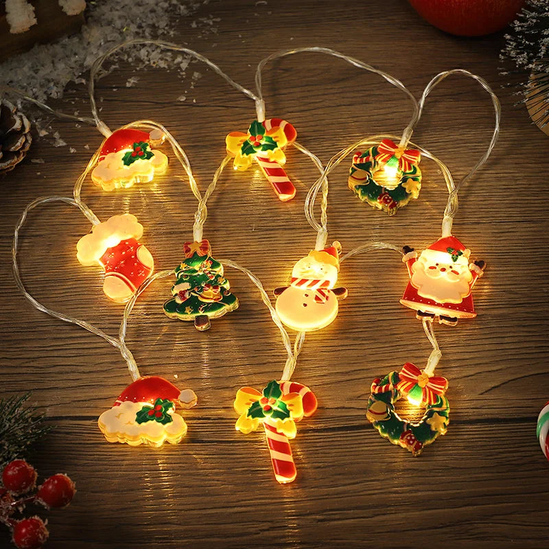 Weihnachten LED String Licht Santa Claus Lebkuchen Mann Weihnachten Baum Ornament Weihnachten Dekoration Für Home Neue Jahr Party Kinder Geschenk