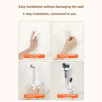 Haartrockner-Ständer, Haartrockner-Halter, Wandhalterung, drehbarer Haartrockner-Rack, stanzfrei, 2025, Haar-Styling-Werkzeuge, Organizer für Badezimmer