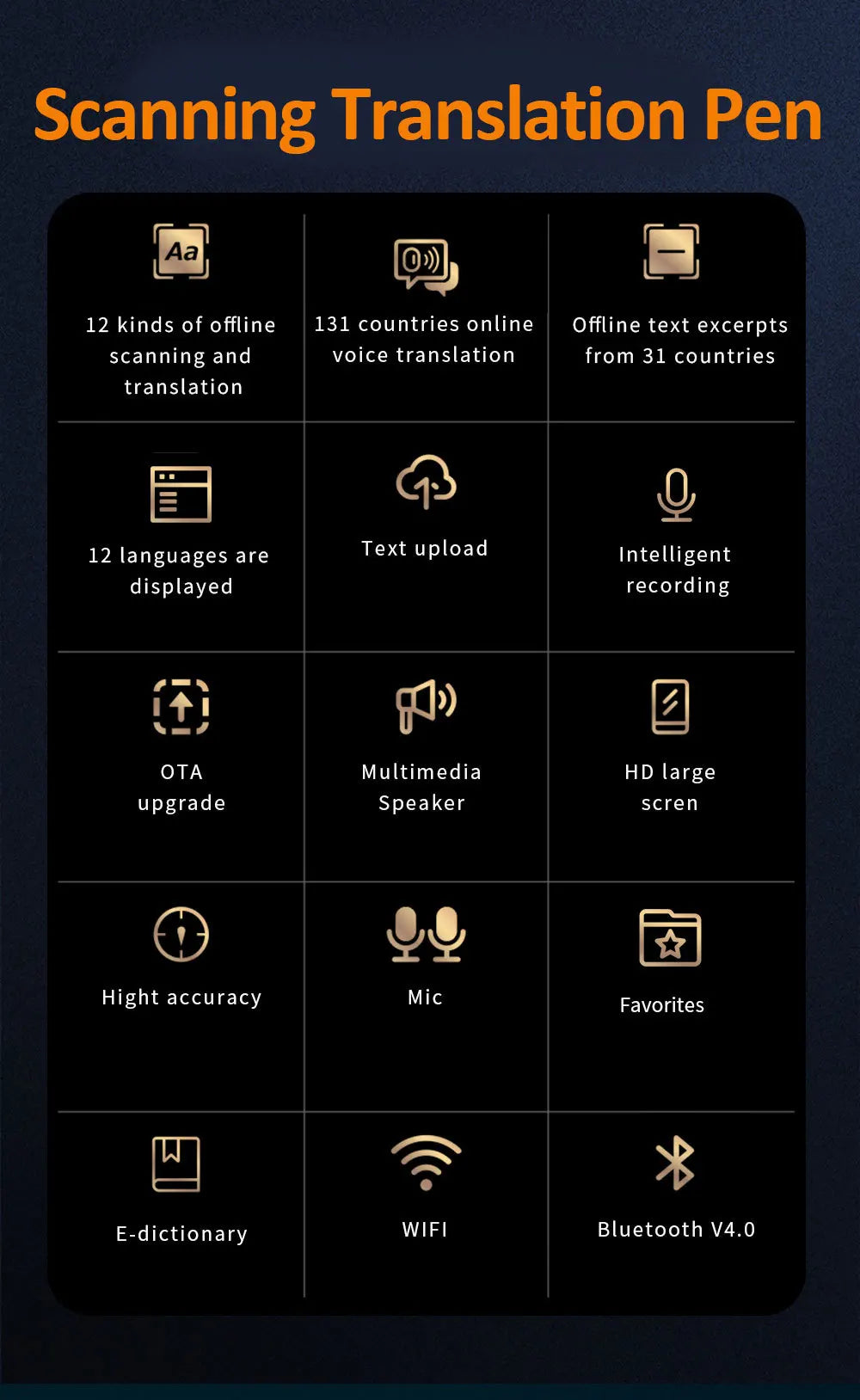 S6 Pro Smart Voice Scan Translator Pen Multifunktions-Übersetzung
