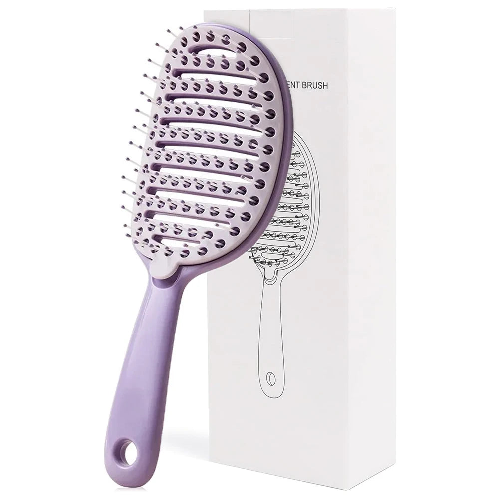 Volumengebende Haarbürste mit eingebauter Reinigung, Styling-Massage, Akupunkt-Haarfeder, Knochen, Luftkissenkamm für Schönheit und Gesundheit