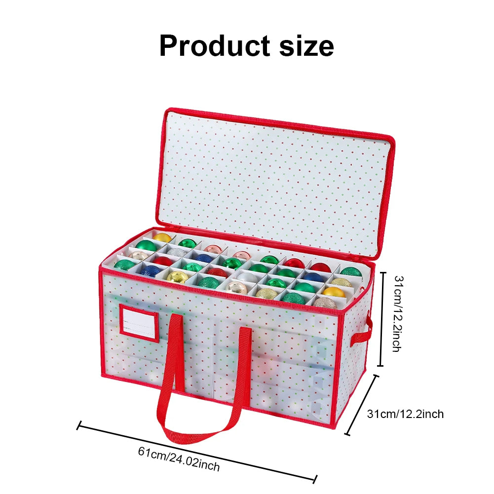 Weihnachts-Aufbewahrungsbox mit Reißverschlüssen, Organizer für Weihnachtsdekorationen, Aufbewahrungsbox für Weihnachtsdekoration, hält 128, Weihnachtsornamente