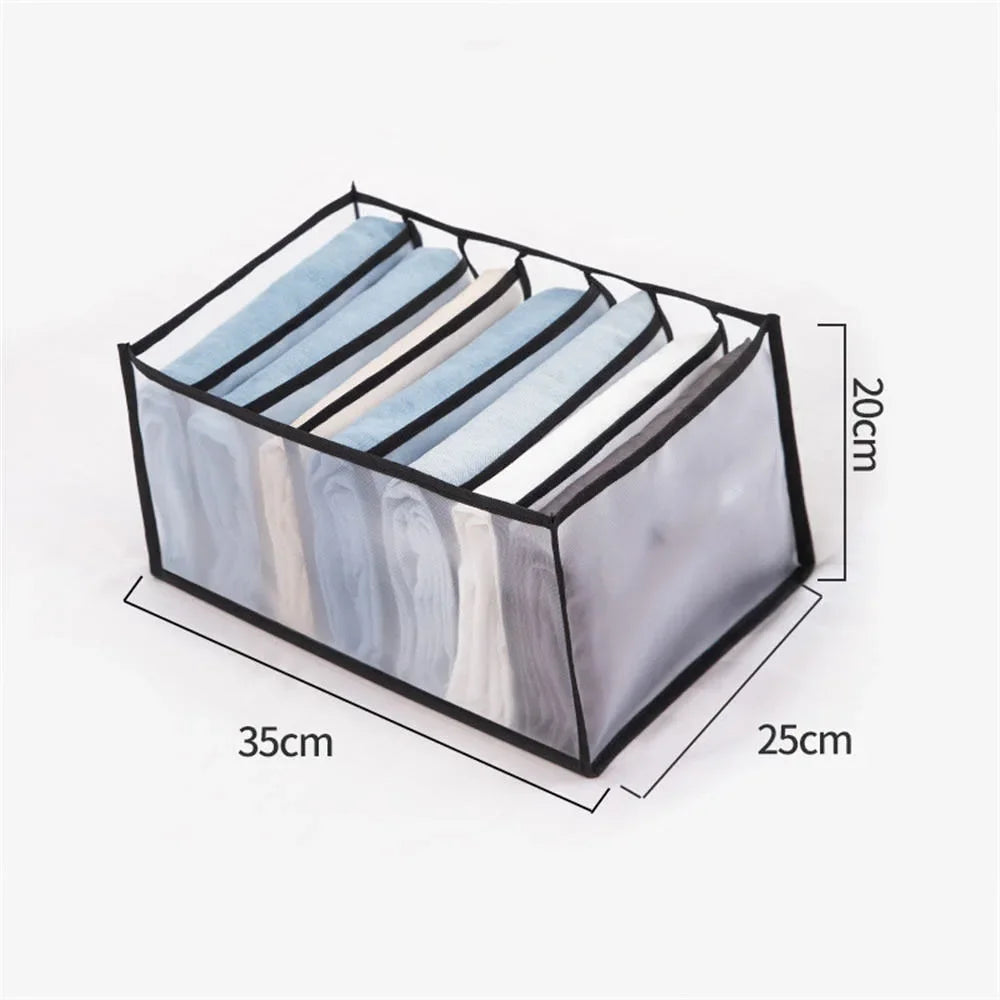 Kleider-Organizer, Jeans- und Hosen-Aufbewahrungsbox, Kleiderschrank-Schubladen-Organizer für Unterwäsche, BHs, Krawatten, T-Shirts und Socken, Organisationssystem